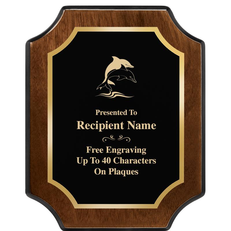 8X10 WALNUT FINISH SCALLOP PLQ