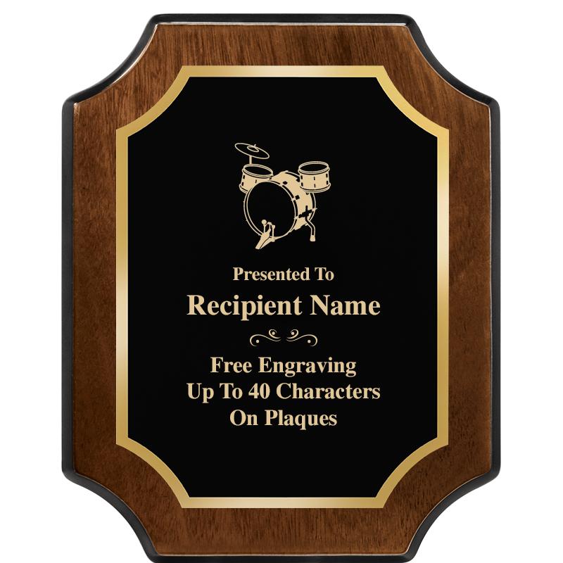 8X10 WALNUT FINISH SCALLOP PLQ