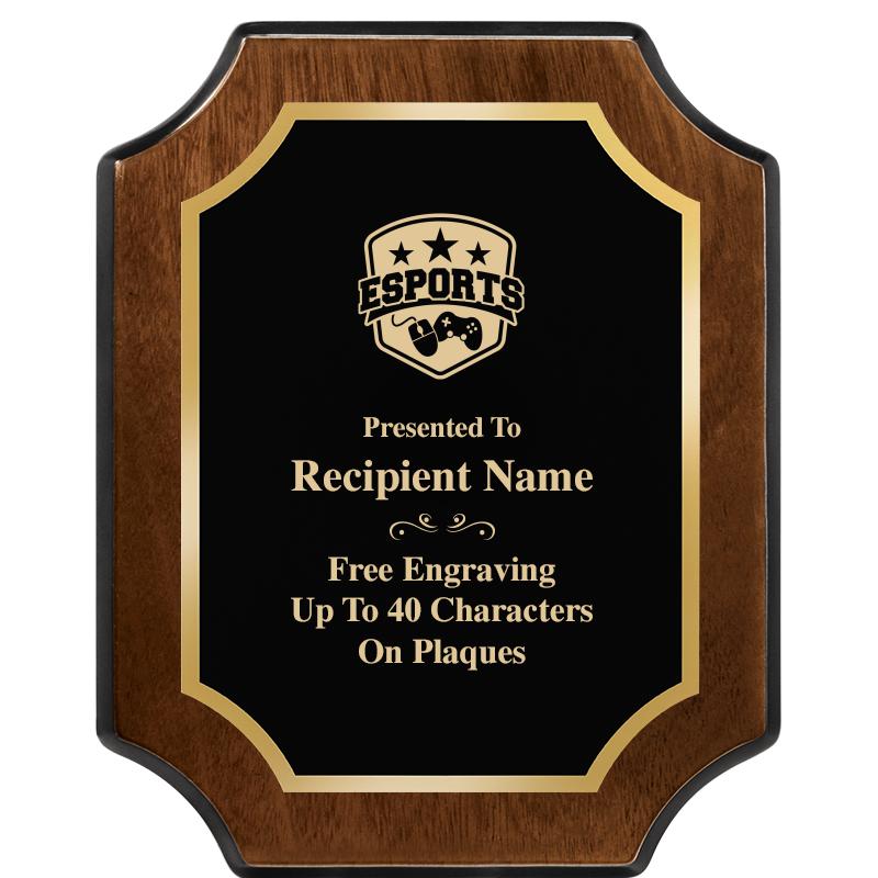 8X10 WALNUT FINISH SCALLOP PLQ