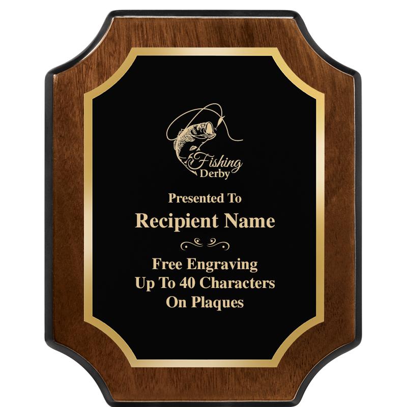 8X10 WALNUT FINISH SCALLOP PLQ