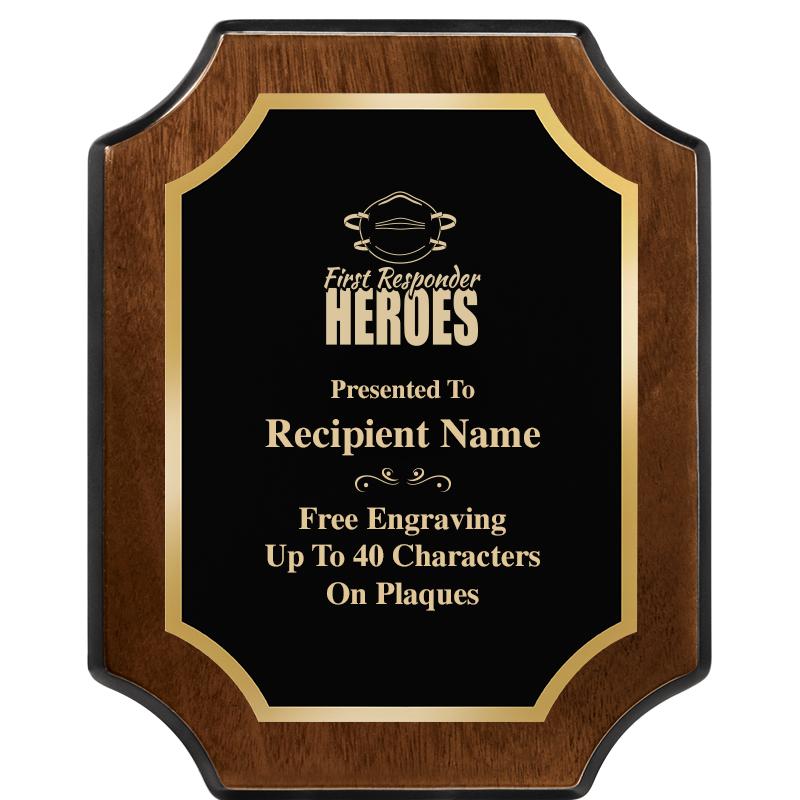 8X10 WALNUT FINISH SCALLOP PLQ