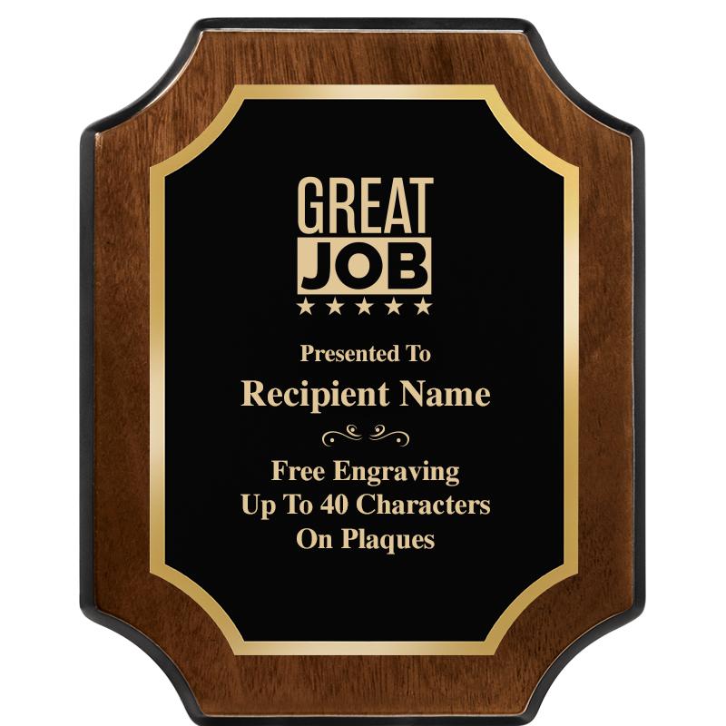 8X10 WALNUT FINISH SCALLOP PLQ