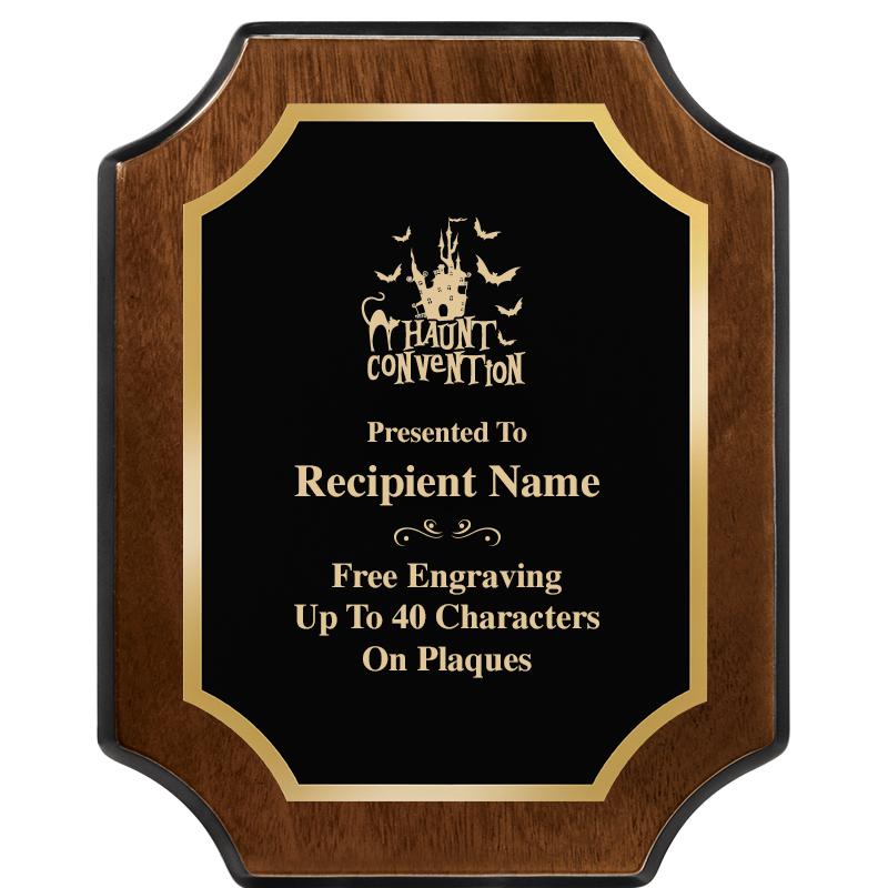 8X10 WALNUT FINISH SCALLOP PLQ