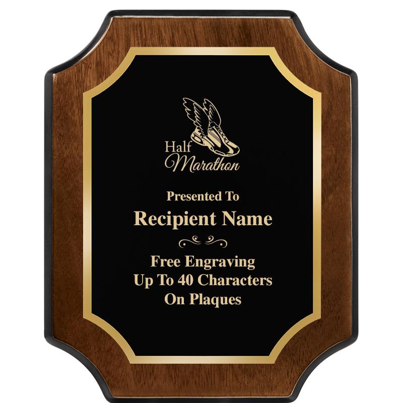 8X10 WALNUT FINISH SCALLOP PLQ