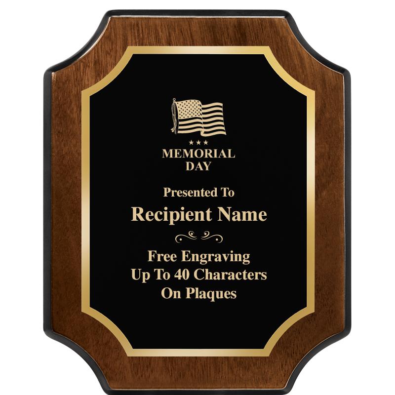 8X10 WALNUT FINISH SCALLOP PLQ