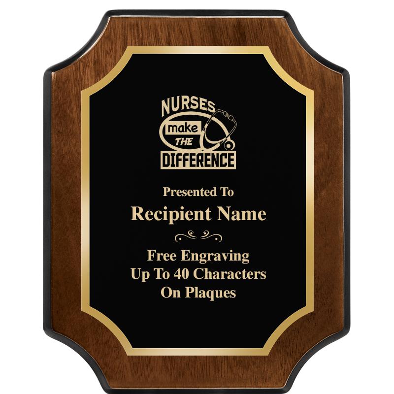 8X10 WALNUT FINISH SCALLOP PLQ