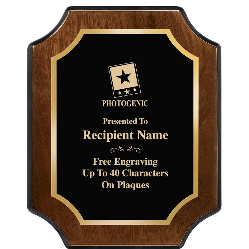 8X10 WALNUT FINISH SCALLOP PLQ