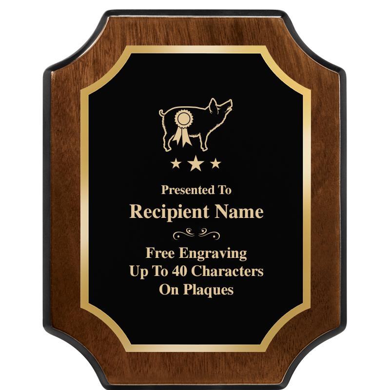 8X10 WALNUT FINISH SCALLOP PLQ