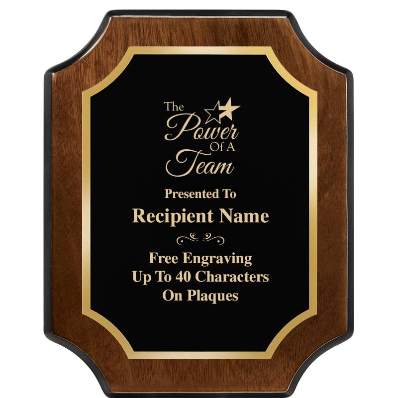 8X10 WALNUT FINISH SCALLOP PLQ