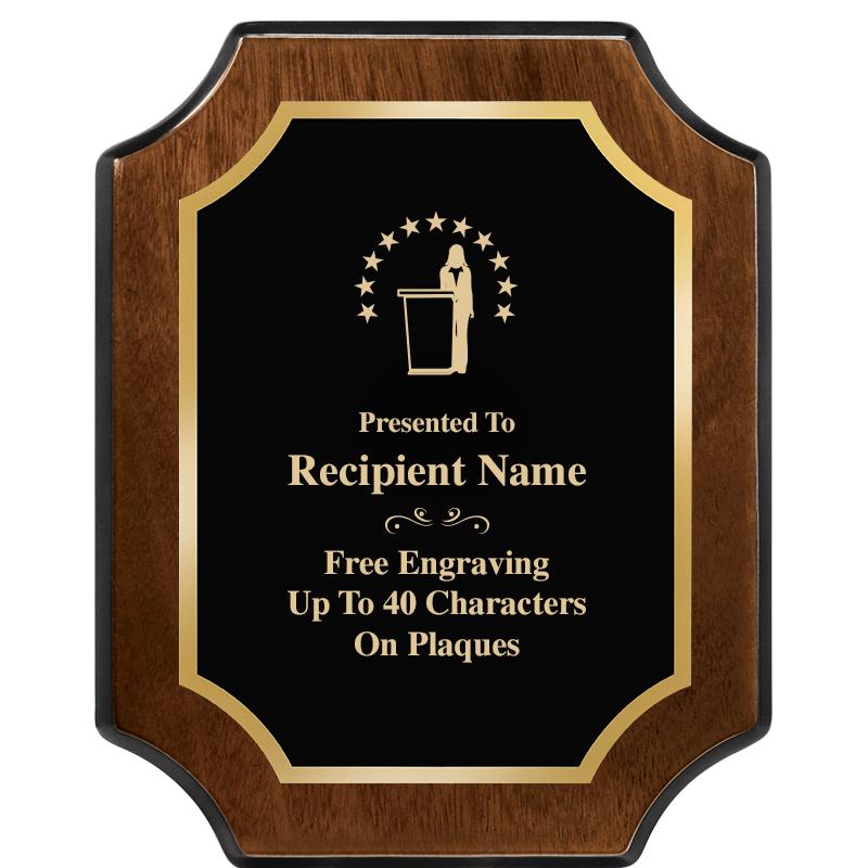 8X10 WALNUT FINISH SCALLOP PLQ