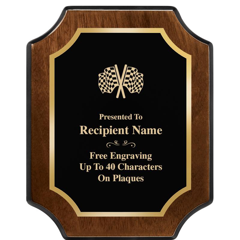 8X10 WALNUT FINISH SCALLOP PLQ