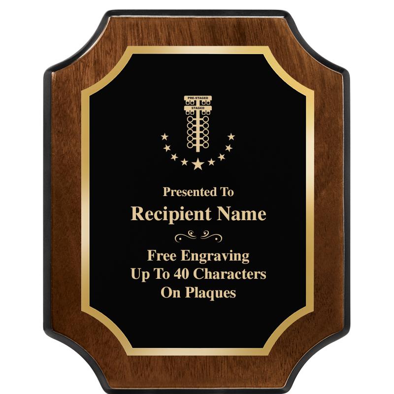 8X10 WALNUT FINISH SCALLOP PLQ