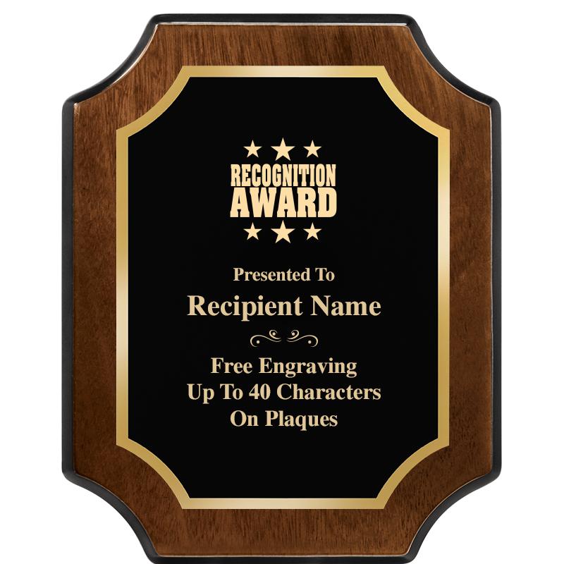 8X10 WALNUT FINISH SCALLOP PLQ