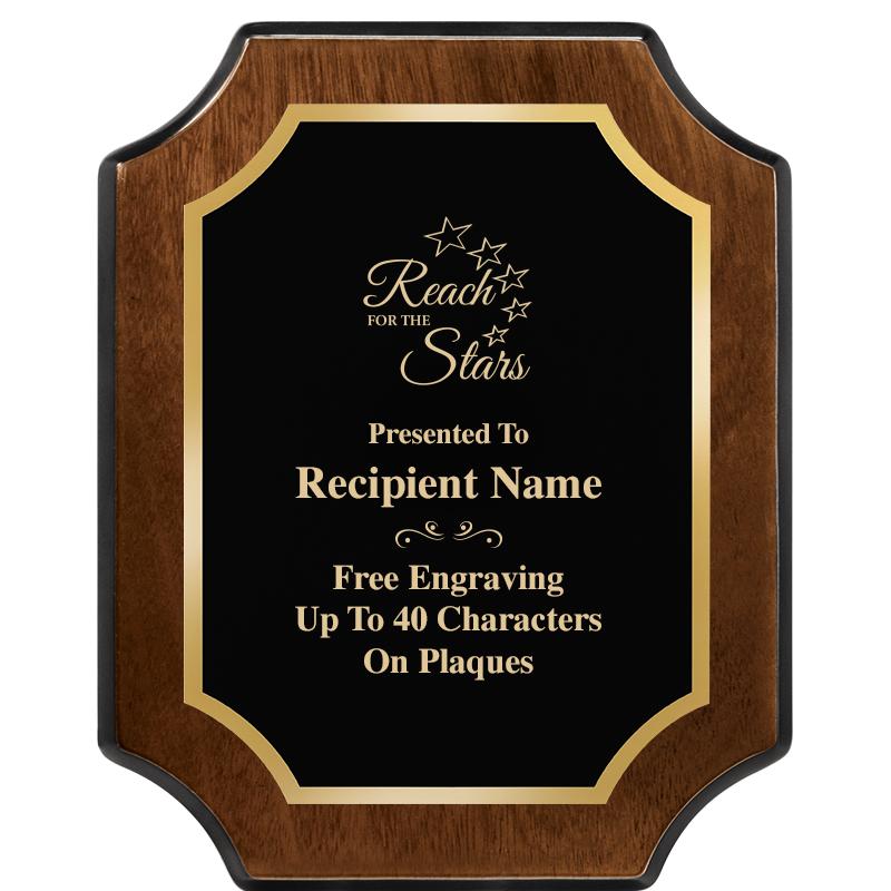 8X10 WALNUT FINISH SCALLOP PLQ