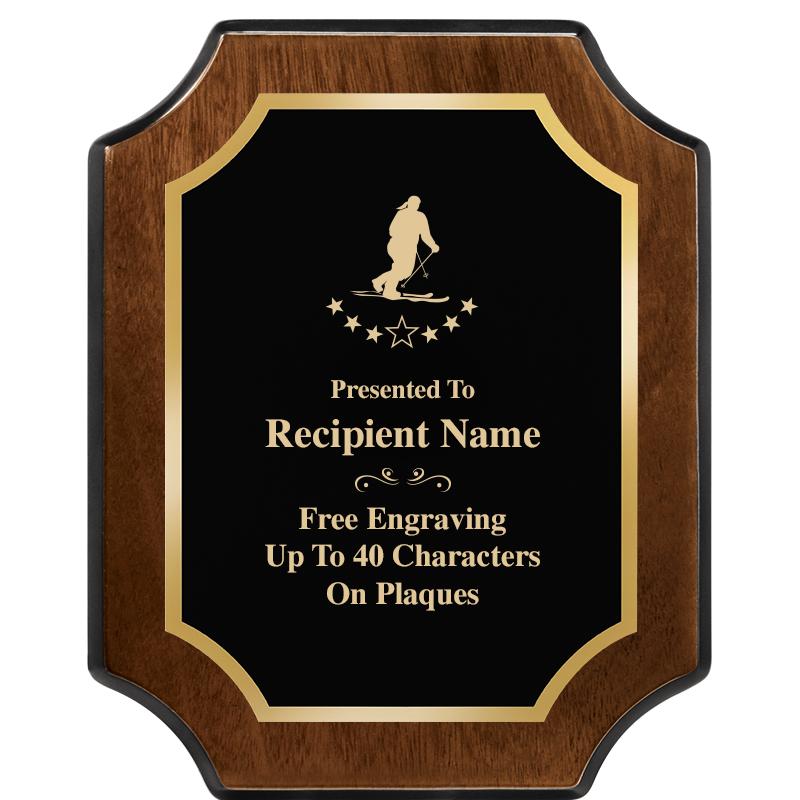 8X10 WALNUT FINISH SCALLOP PLQ