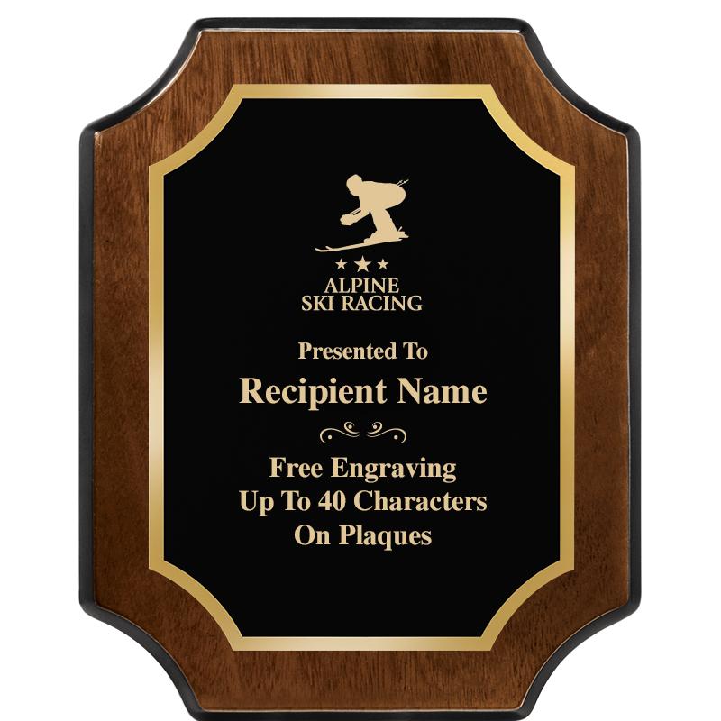 8X10 WALNUT FINISH SCALLOP PLQ