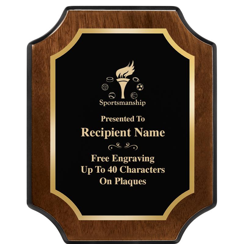 8X10 WALNUT FINISH SCALLOP PLQ