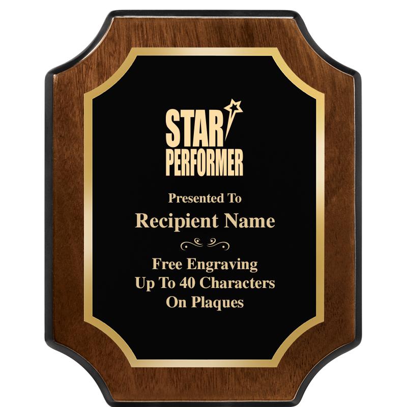 8X10 WALNUT FINISH SCALLOP PLQ