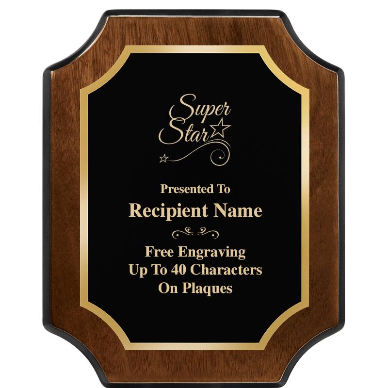 8X10 WALNUT FINISH SCALLOP PLQ