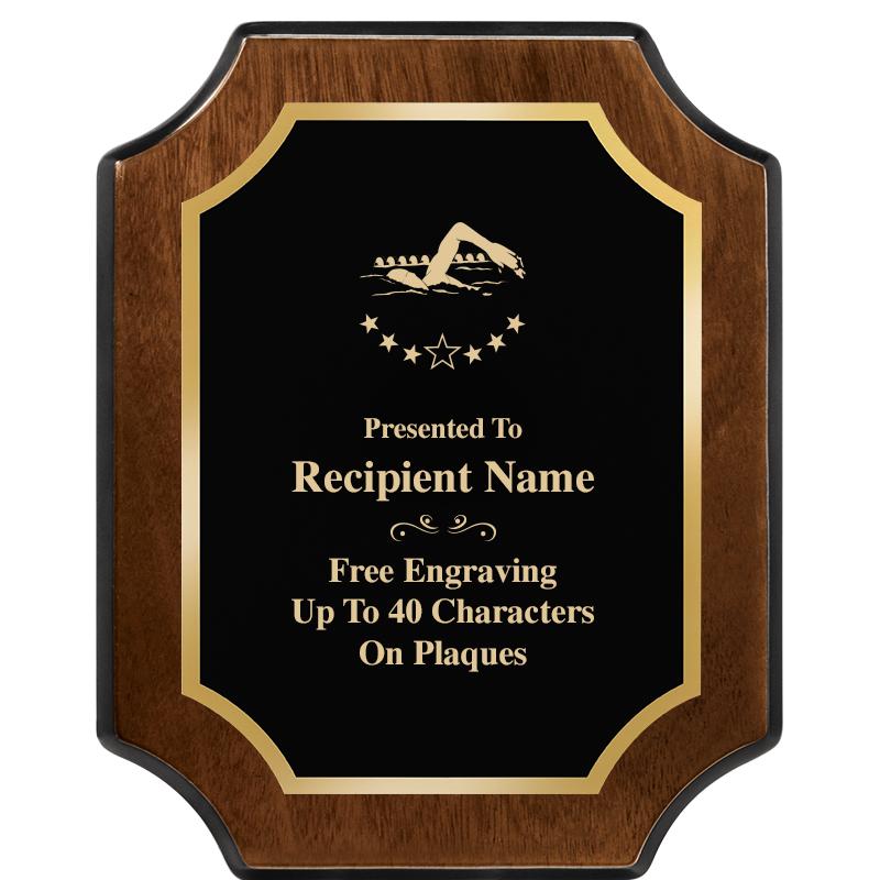 8X10 WALNUT FINISH SCALLOP PLQ