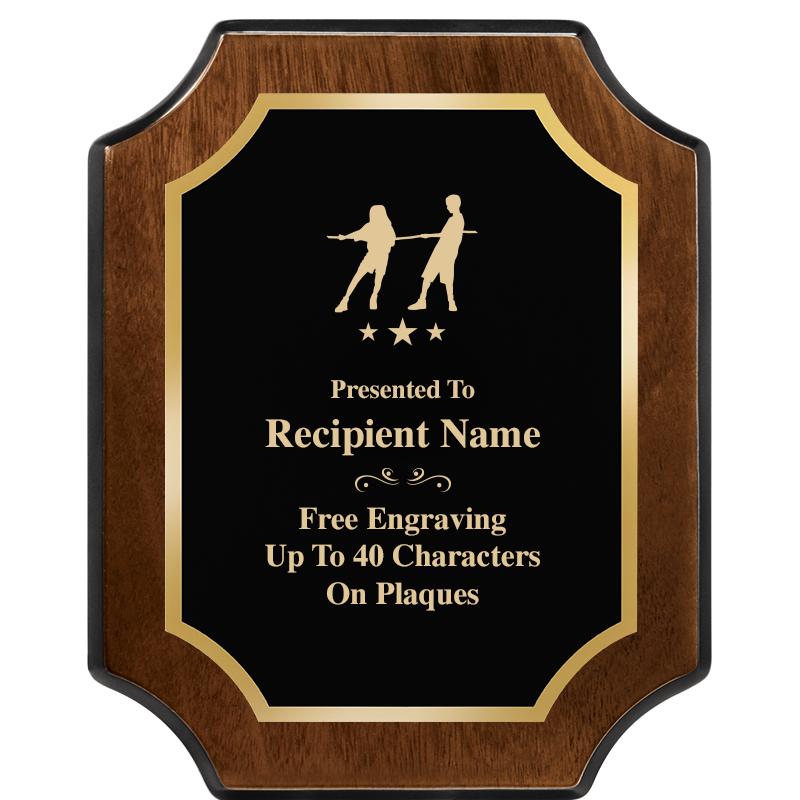 8X10 WALNUT FINISH SCALLOP PLQ