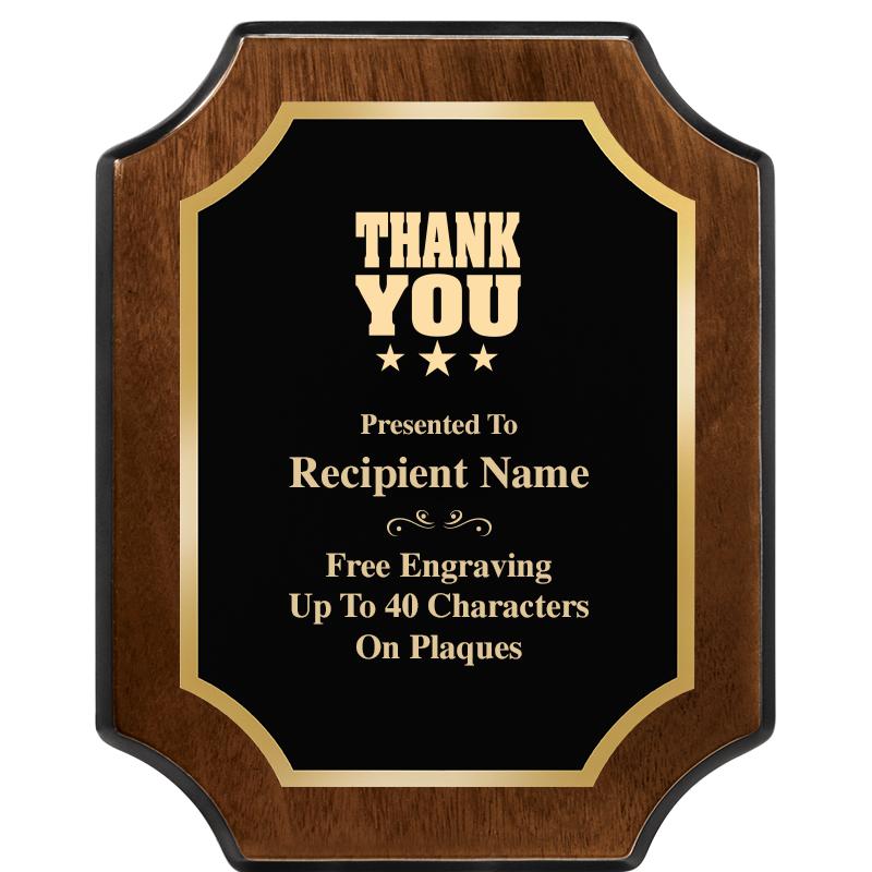 8X10 WALNUT FINISH SCALLOP PLQ