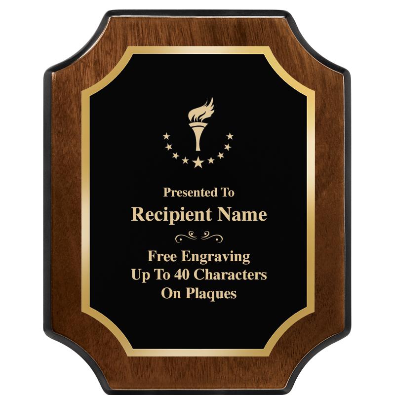 8X10 WALNUT FINISH SCALLOP PLQ