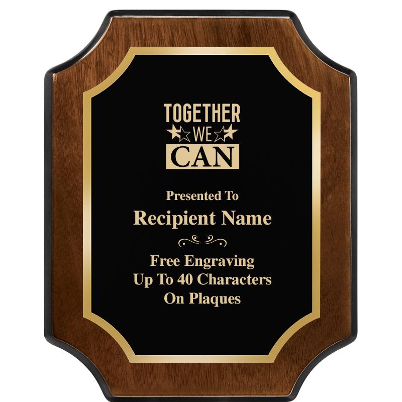 8X10 WALNUT FINISH SCALLOP PLQ