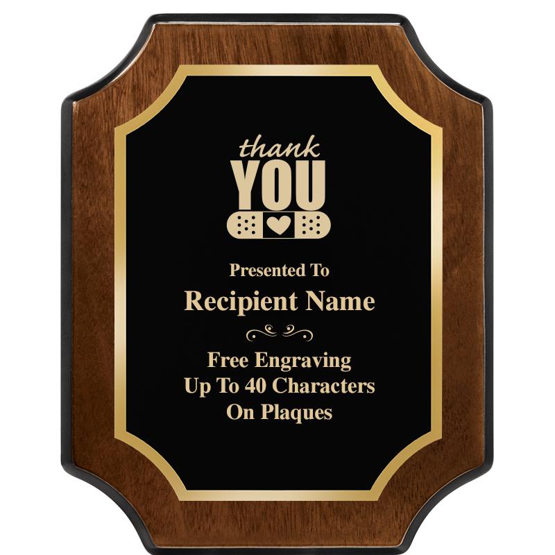 8X10 WALNUT FINISH SCALLOP PLQ