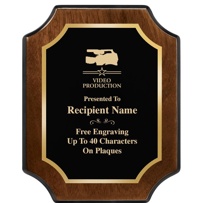 8X10 WALNUT FINISH SCALLOP PLQ