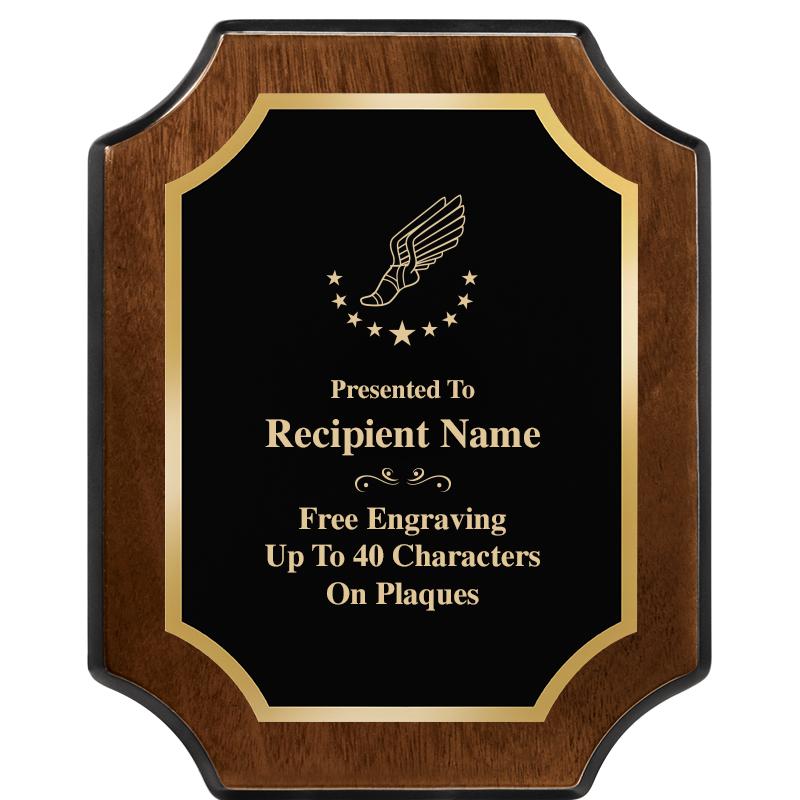 8X10 WALNUT FINISH SCALLOP PLQ