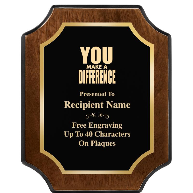 8X10 WALNUT FINISH SCALLOP PLQ