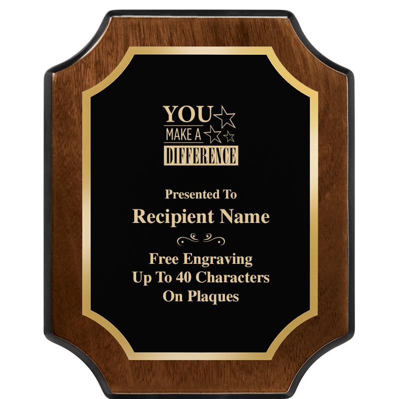 8X10 WALNUT FINISH SCALLOP PLQ