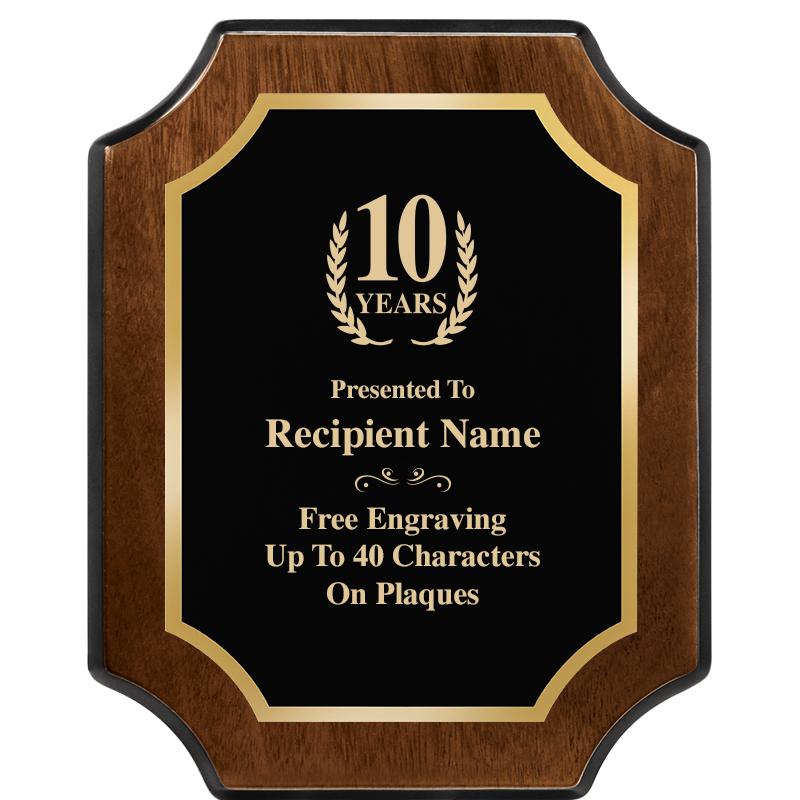 8X10 WALNUT FINISH SCALLOP PLQ