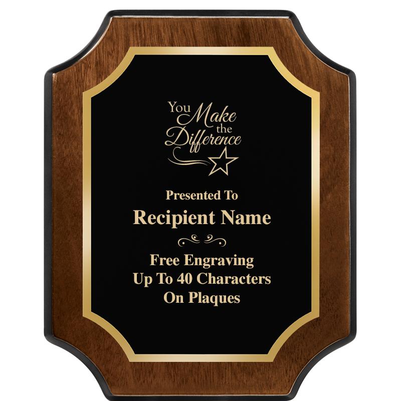 8X10 WALNUT FINISH SCALLOP PLQ