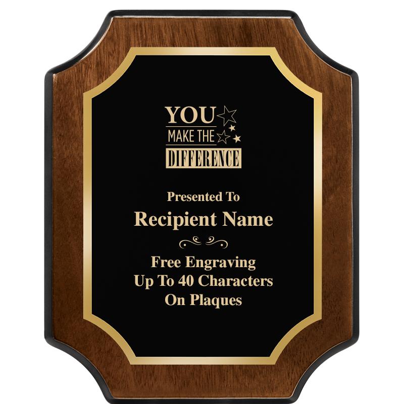 8X10 WALNUT FINISH SCALLOP PLQ