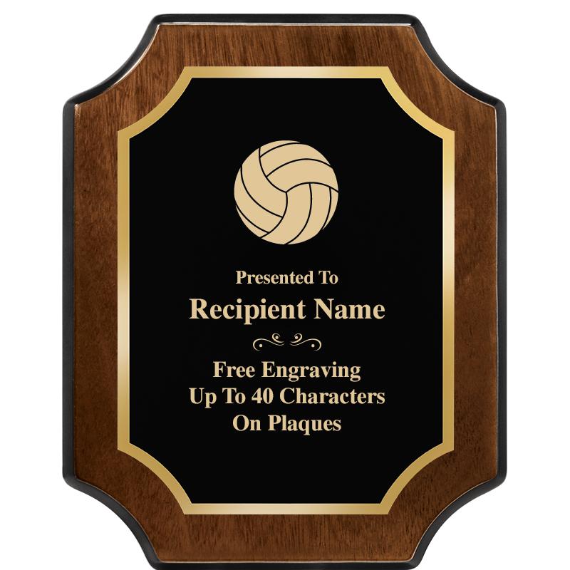 8X10 WALNUT FINISH SCALLOP PLQ