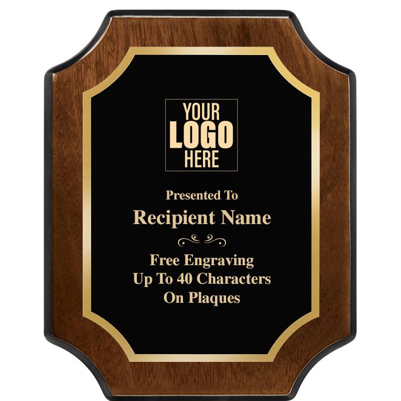 8X10 WALNUT FINISH SCALLOP PLQ