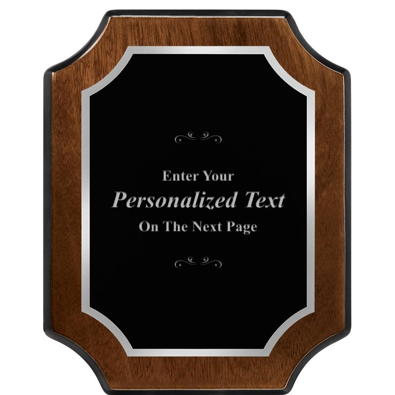 8X10 WALNUT FNSH SCALLOP SV PL