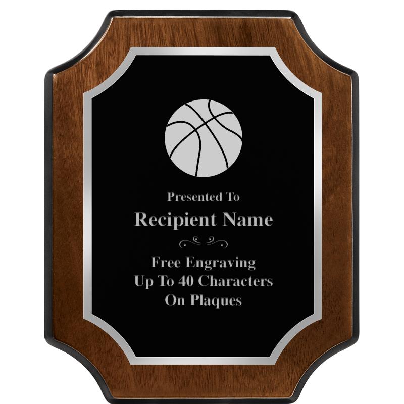 8X10 WALNUT FNSH SCALLOP SV PL