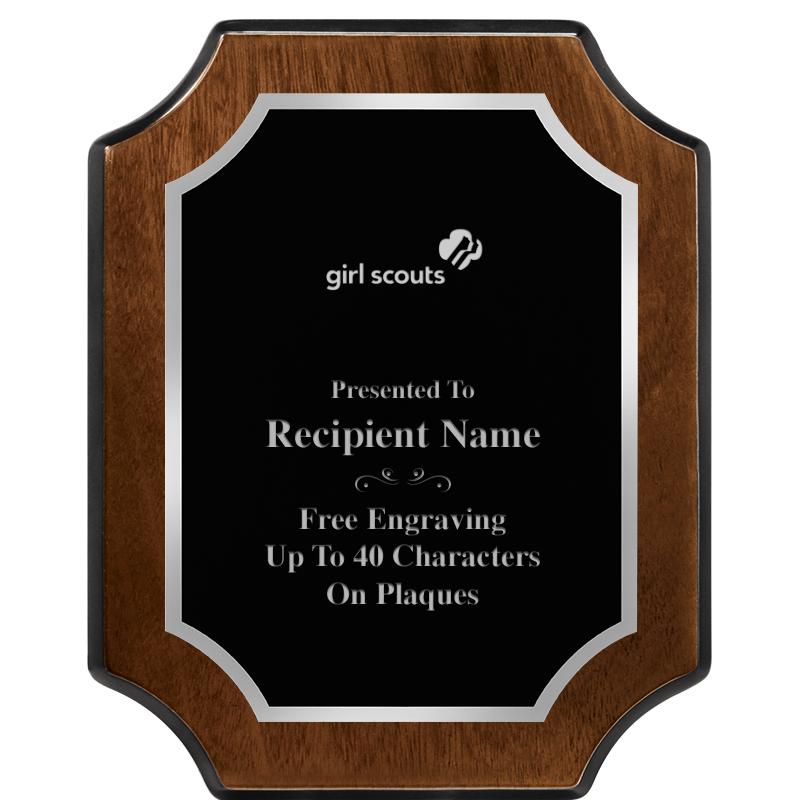 8X10 WALNUT FNSH SCALLOP SV PL