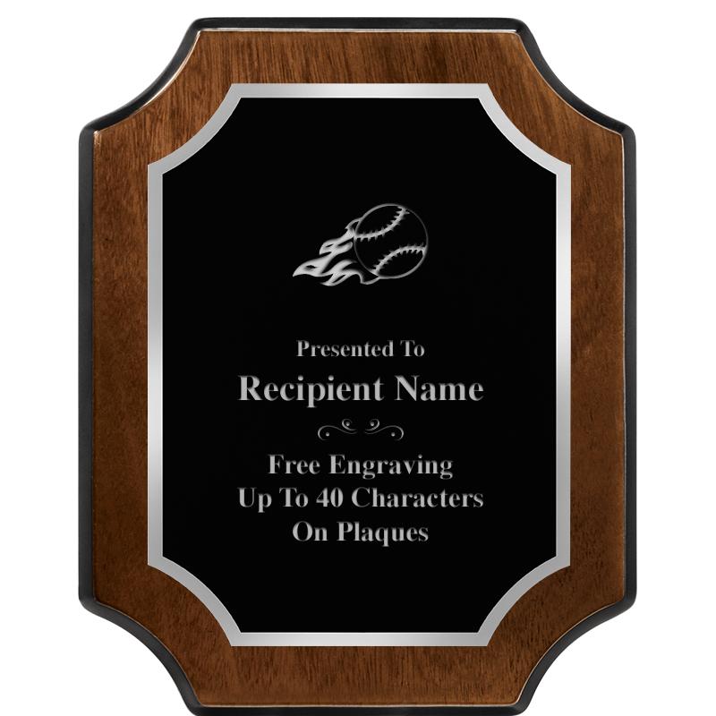 8X10 WALNUT FNSH SCALLOP SV PL