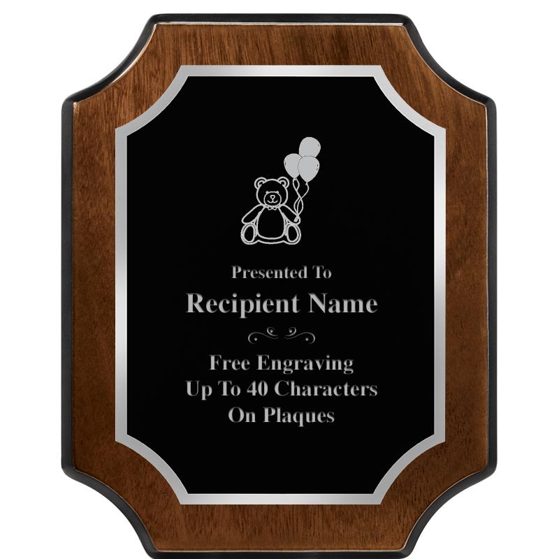 8X10 WALNUT FNSH SCALLOP SV PL