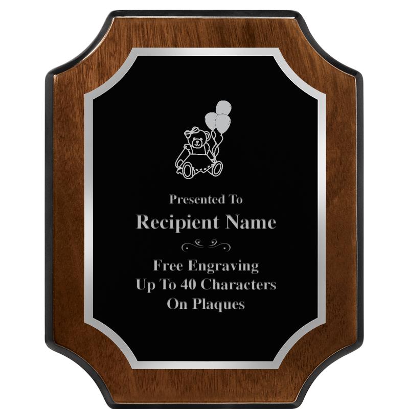 8X10 WALNUT FNSH SCALLOP SV PL