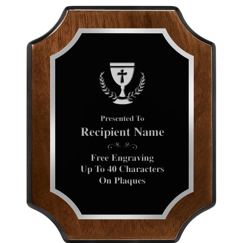 8X10 WALNUT FNSH SCALLOP SV PL