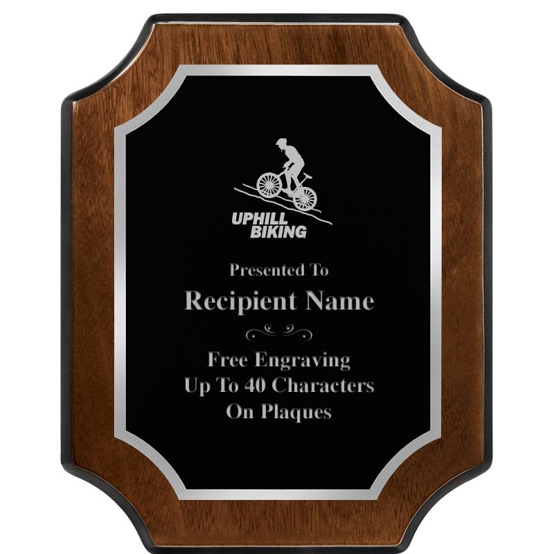 8X10 WALNUT FNSH SCALLOP SV PL