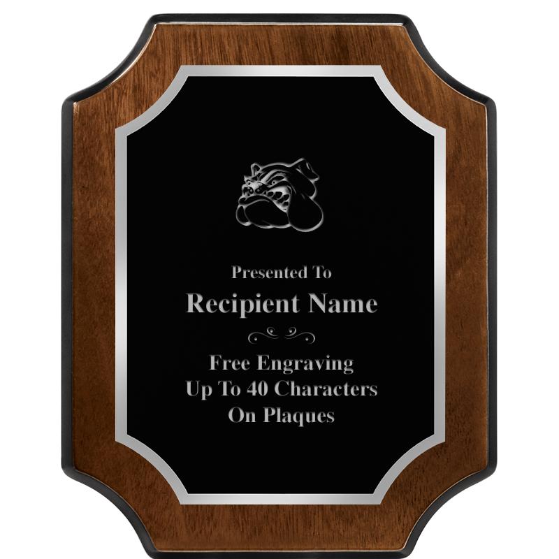 8X10 WALNUT FNSH SCALLOP SV PL