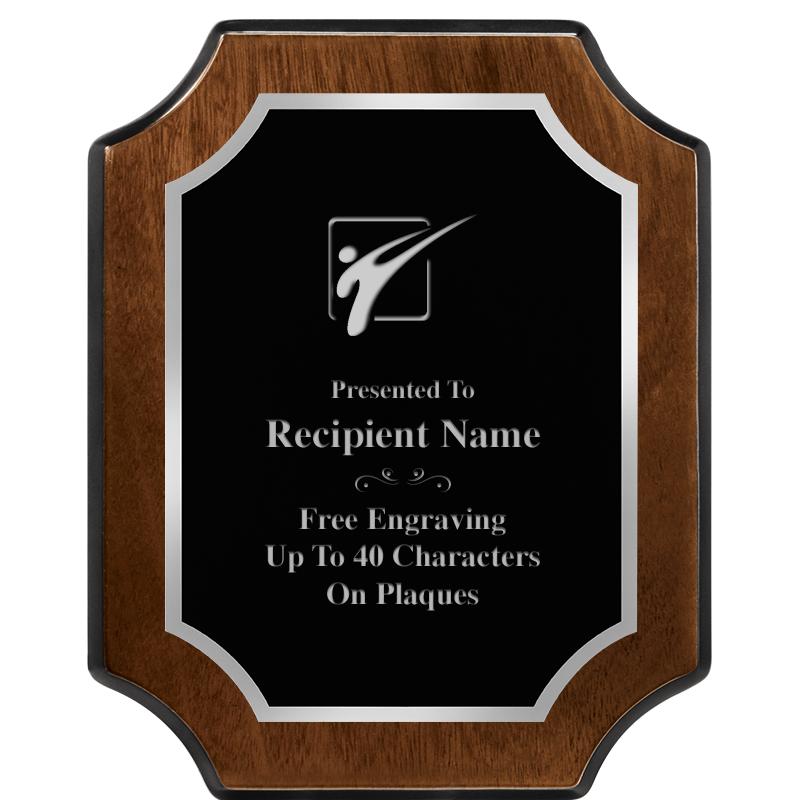 8X10 WALNUT FNSH SCALLOP SV PL