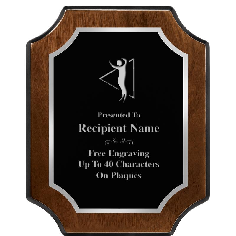 8X10 WALNUT FNSH SCALLOP SV PL