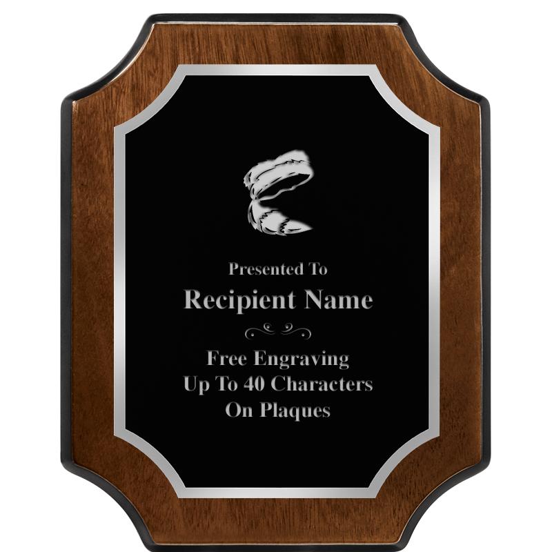 8X10 WALNUT FNSH SCALLOP SV PL